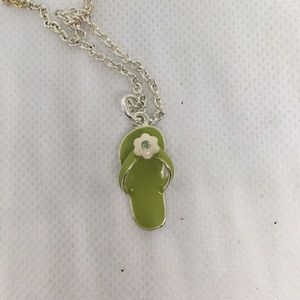 Kids Neon Green Flip Flop Necklace